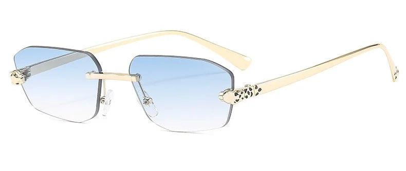 New Fashionable Rimless Sunglasses Women Vintage Alloy Polygon Sun Glasses Ladies Hipster Fashion Square Shades Vintage