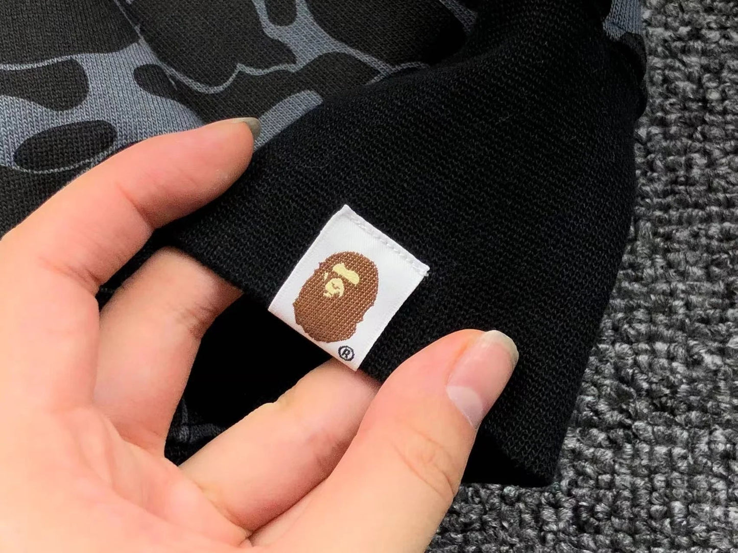 BAPE X DOVER STREET MARKET SPECIAL CAMO SHARK FULL ZIP HOODIE BLACK