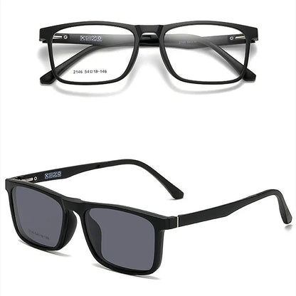 YIMARUILI New Fashion Ultra Light Magnetic Sunglasses High Quality TR90 Square Retro Optical Prescription Glasses Frame Men 2146