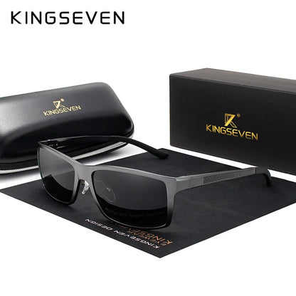 KINGSEVEN New Design Aluminum Magnesium Sunglasses Men Polarized Square Driving Sun Glasses Male Eyewear Accessories For Men