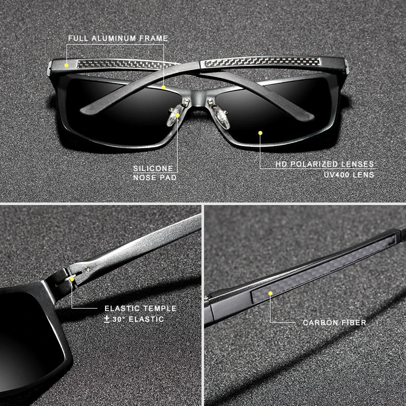 KINGSEVEN New Design Aluminum Magnesium Sunglasses Men Polarized Square Driving Sun Glasses Male Eyewear Accessories For Men