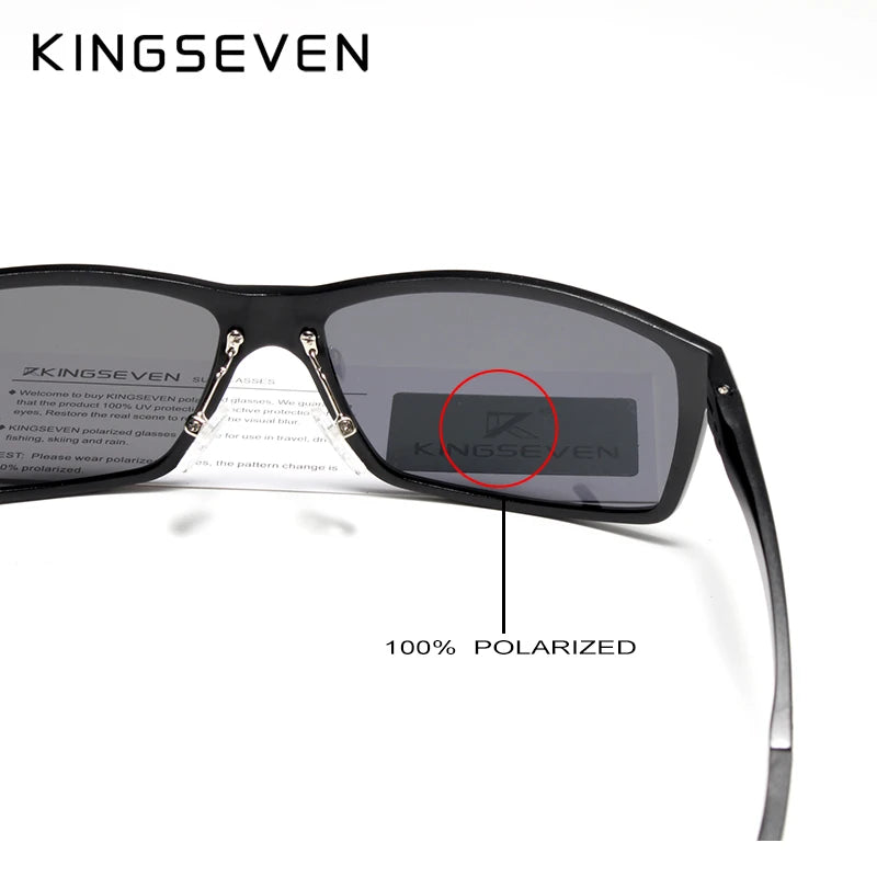 KINGSEVEN New Design Aluminum Magnesium Sunglasses Men Polarized Square Driving Sun Glasses Male Eyewear Accessories For Men