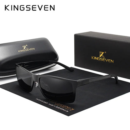 KINGSEVEN New Design Aluminum Magnesium Sunglasses Men Polarized Square Driving Sun Glasses Male Eyewear Accessories For Men
