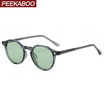 Peekaboo TR90 fashion sun glasses uv400 female green brown polarized sunglasses for men women acetate unisex summer style