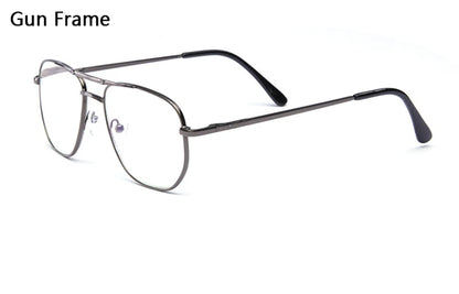 Men Stainless Steel Pilot Reading Glasses Magnifier Women Blue Light Blocking Double Bridge Metal Presbyopia Spectacles +1~+4.0