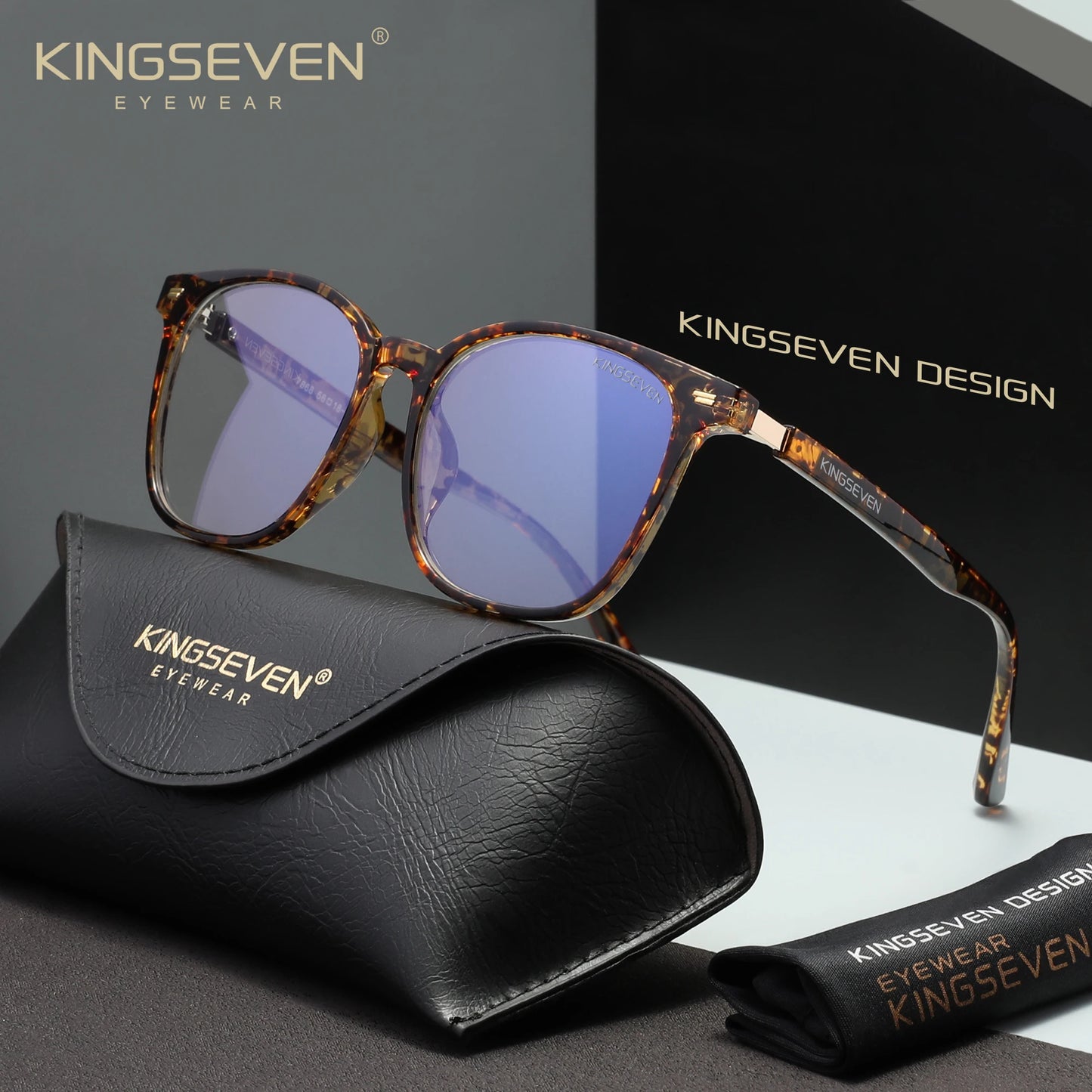 KINGSEVEN  Blue Blocking Glasses Men/Women Phone Computer Anti-Blue Ray Eyewear Daliy Use Eyeglasses