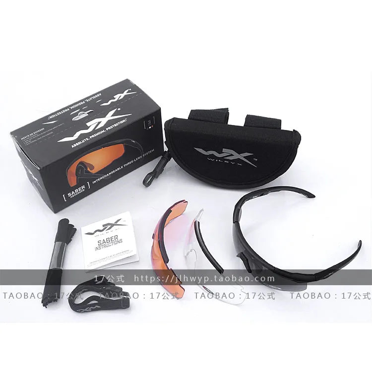 Wiley X Saber Tactical Goggles Outdoor Military Fans Eye Protection Glasses New Model Taiwan Made Hiking Camping Travel Supplies