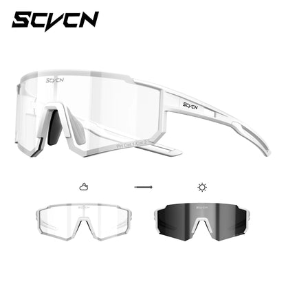 SCVCN Hot Photochromic Cycling Glasses  Outdoor UV400 Protective MTB Bike Men Women Sports Sunglasses Bicycle Windproof Goggles