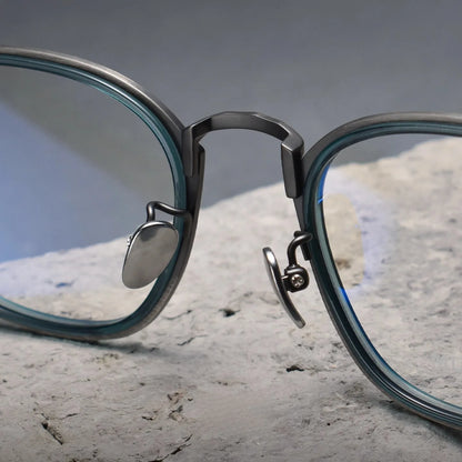 LAICIA Man Luxury Fashion RetroRound Spectacle Pure Titanium Eyewear Optical Prescription Frames Man