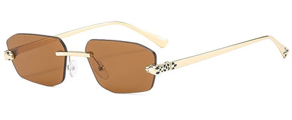 New Fashionable Rimless Sunglasses Women Vintage Alloy Polygon Sun Glasses Ladies Hipster Fashion Square Shades Vintage