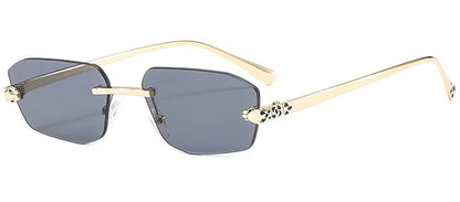New Fashionable Rimless Sunglasses Women Vintage Alloy Polygon Sun Glasses Ladies Hipster Fashion Square Shades Vintage