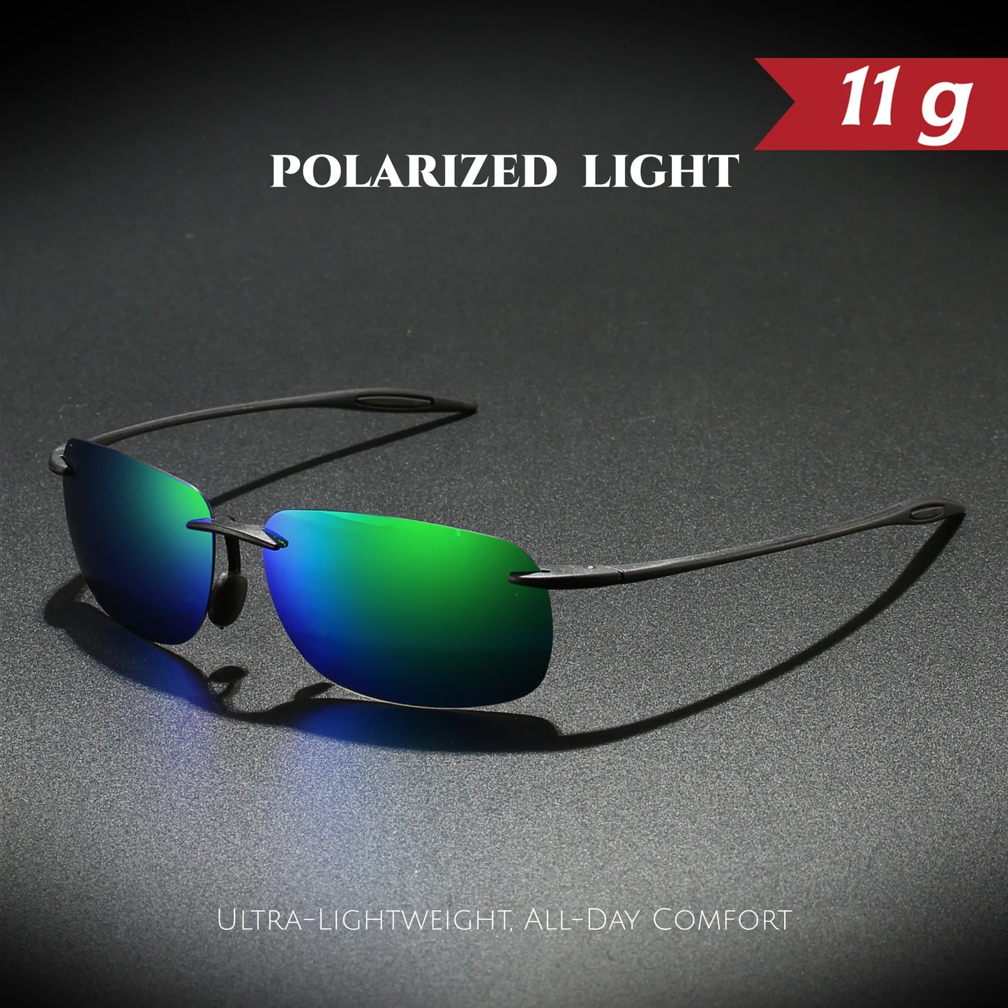 Ultra Light 11g TR90 Frameless Polarized Aviator Sunglasses - Flexible & Comfort Fit Unisex for Driving, Fishing, Outdoor