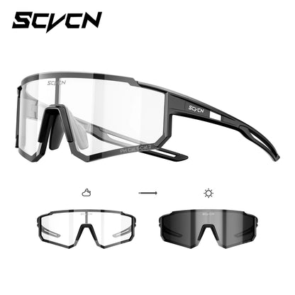 SCVCN Hot Photochromic Cycling Glasses  Outdoor UV400 Protective MTB Bike Men Women Sports Sunglasses Bicycle Windproof Goggles
