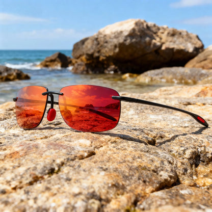 Ultra Light 11g TR90 Frameless Polarized Aviator Sunglasses - Flexible & Comfort Fit Unisex for Driving, Fishing, Outdoor