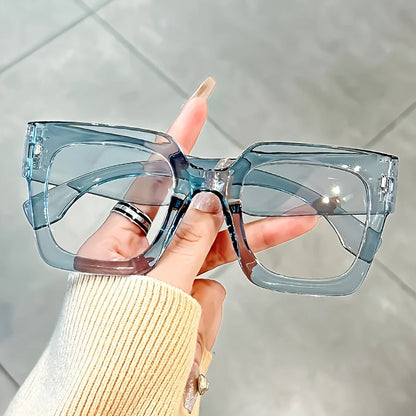 New style New style Vintage Glasses Square Full Rim Spectacles Unisex, Anti-Reflective Coating, Fashionable Transparent Lenses