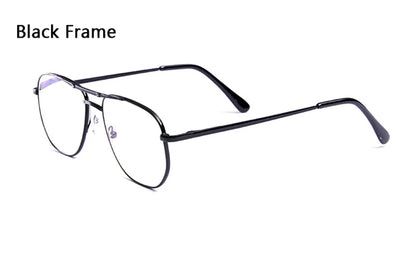 Men Stainless Steel Pilot Reading Glasses Magnifier Women Blue Light Blocking Double Bridge Metal Presbyopia Spectacles +1~+4.0