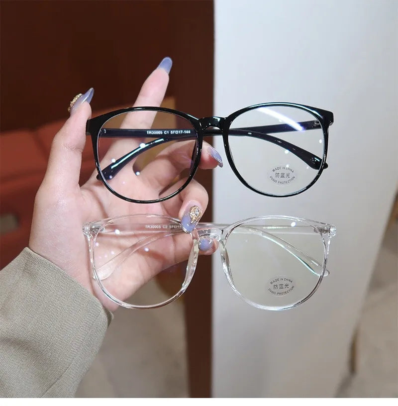 55875 Oversized Anti-Blue Plastic Spectacle Frame Women Computer Eyewear Frame for Men Grade Glasse Eyeglasses