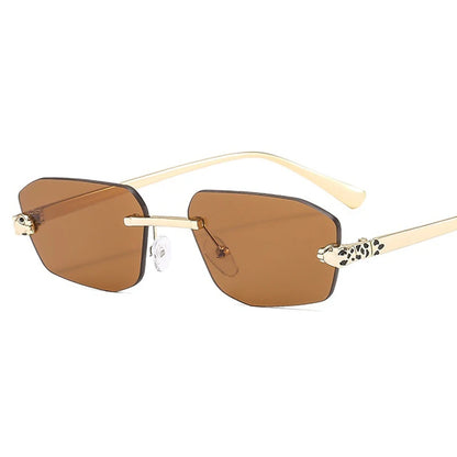 New Fashionable Rimless Sunglasses Women Vintage Alloy Polygon Sun Glasses Ladies Hipster Fashion Square Shades Vintage