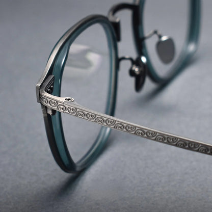 LAICIA Man Luxury Fashion RetroRound Spectacle Pure Titanium Eyewear Optical Prescription Frames Man