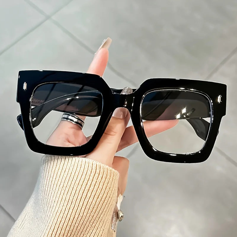 New style New style Vintage Glasses Square Full Rim Spectacles Unisex, Anti-Reflective Coating, Fashionable Transparent Lenses