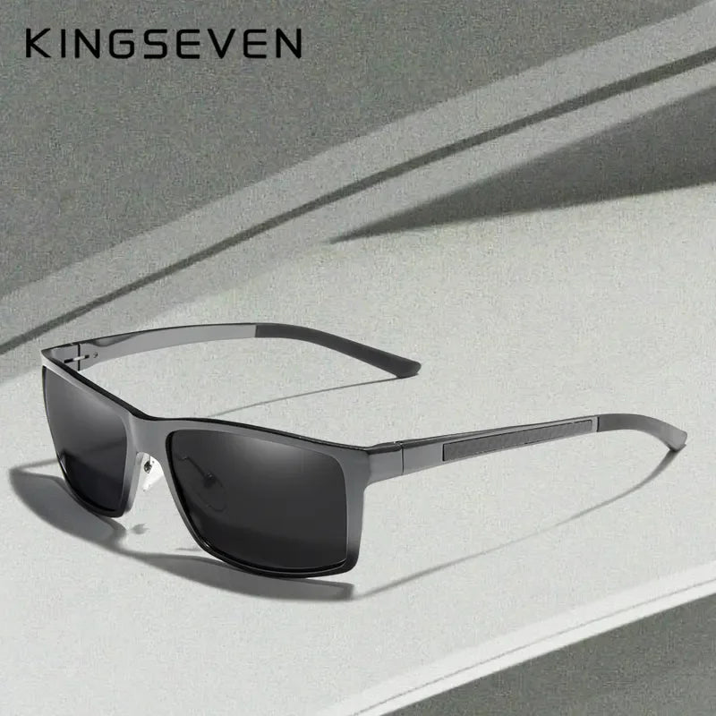 KINGSEVEN New Design Aluminum Magnesium Sunglasses Men Polarized Square Driving Sun Glasses Male Eyewear Accessories For Men