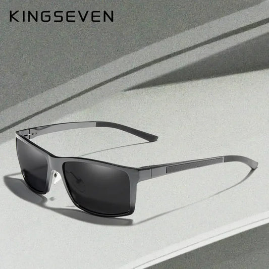 KINGSEVEN New Design Aluminum Magnesium Sunglasses Men Polarized Square Driving Sun Glasses Male Eyewear Accessories For Men