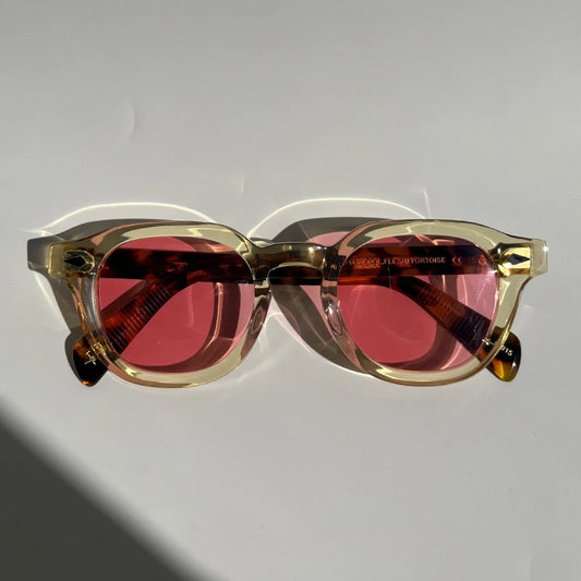 46 Size DOLT Vintage Acetate Sunglasses For Men Women High Quality Lemtosh Designer Brand light brown Eyeglasses UV400