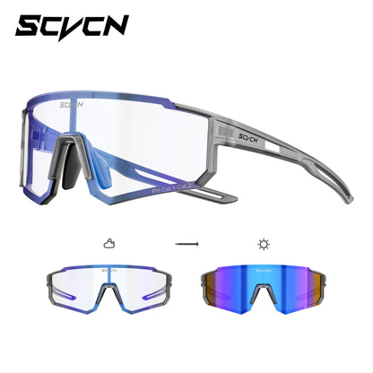 SCVCN Hot Photochromic Cycling Glasses  Outdoor UV400 Protective MTB Bike Men Women Sports Sunglasses Bicycle Windproof Goggles