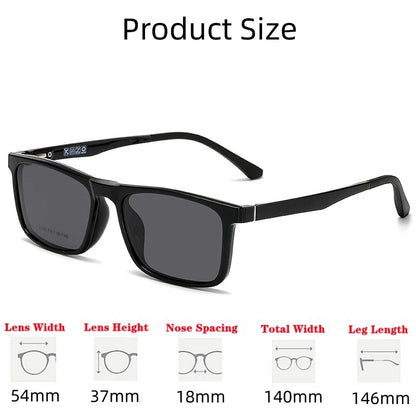 YIMARUILI New Fashion Ultra Light Magnetic Sunglasses High Quality TR90 Square Retro Optical Prescription Glasses Frame Men 2146