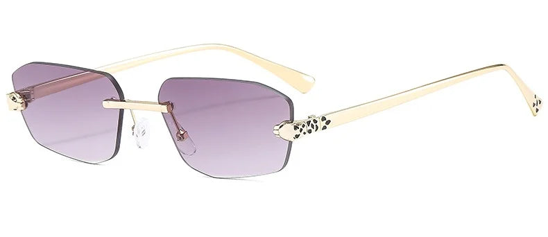 New Fashionable Rimless Sunglasses Women Vintage Alloy Polygon Sun Glasses Ladies Hipster Fashion Square Shades Vintage