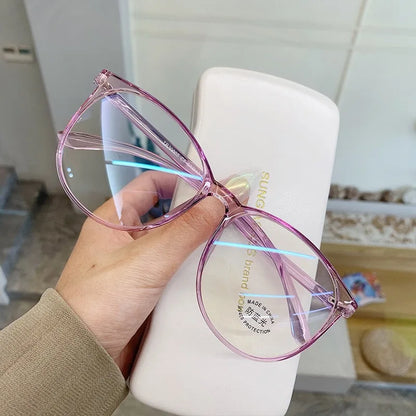 55875 Oversized Anti-Blue Plastic Spectacle Frame Women Computer Eyewear Frame for Men Grade Glasse Eyeglasses
