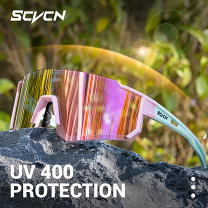 SCVCN Hot Photochromic Cycling Glasses  Outdoor UV400 Protective MTB Bike Men Women Sports Sunglasses Bicycle Windproof Goggles