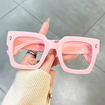 New style New style Vintage Glasses Square Full Rim Spectacles Unisex, Anti-Reflective Coating, Fashionable Transparent Lenses