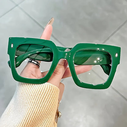 New style New style Vintage Glasses Square Full Rim Spectacles Unisex, Anti-Reflective Coating, Fashionable Transparent Lenses