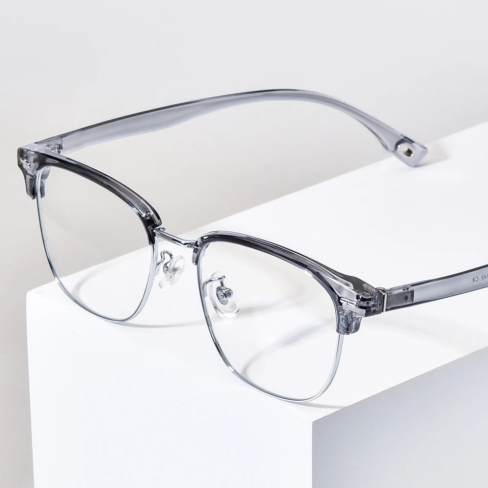 NIANZHEN TR90 Alloy Eyeglasses Frame Men Square Brand Glasses Women Retro Vintage Ultralight-Weight Eyewear Spectacles 16718