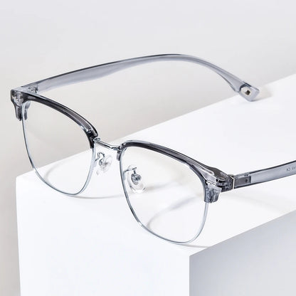 NIANZHEN TR90 Alloy Eyeglasses Frame Men Square Brand Glasses Women Retro Vintage Ultralight-Weight Eyewear Spectacles 16718
