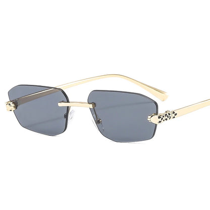 New Fashionable Rimless Sunglasses Women Vintage Alloy Polygon Sun Glasses Ladies Hipster Fashion Square Shades Vintage