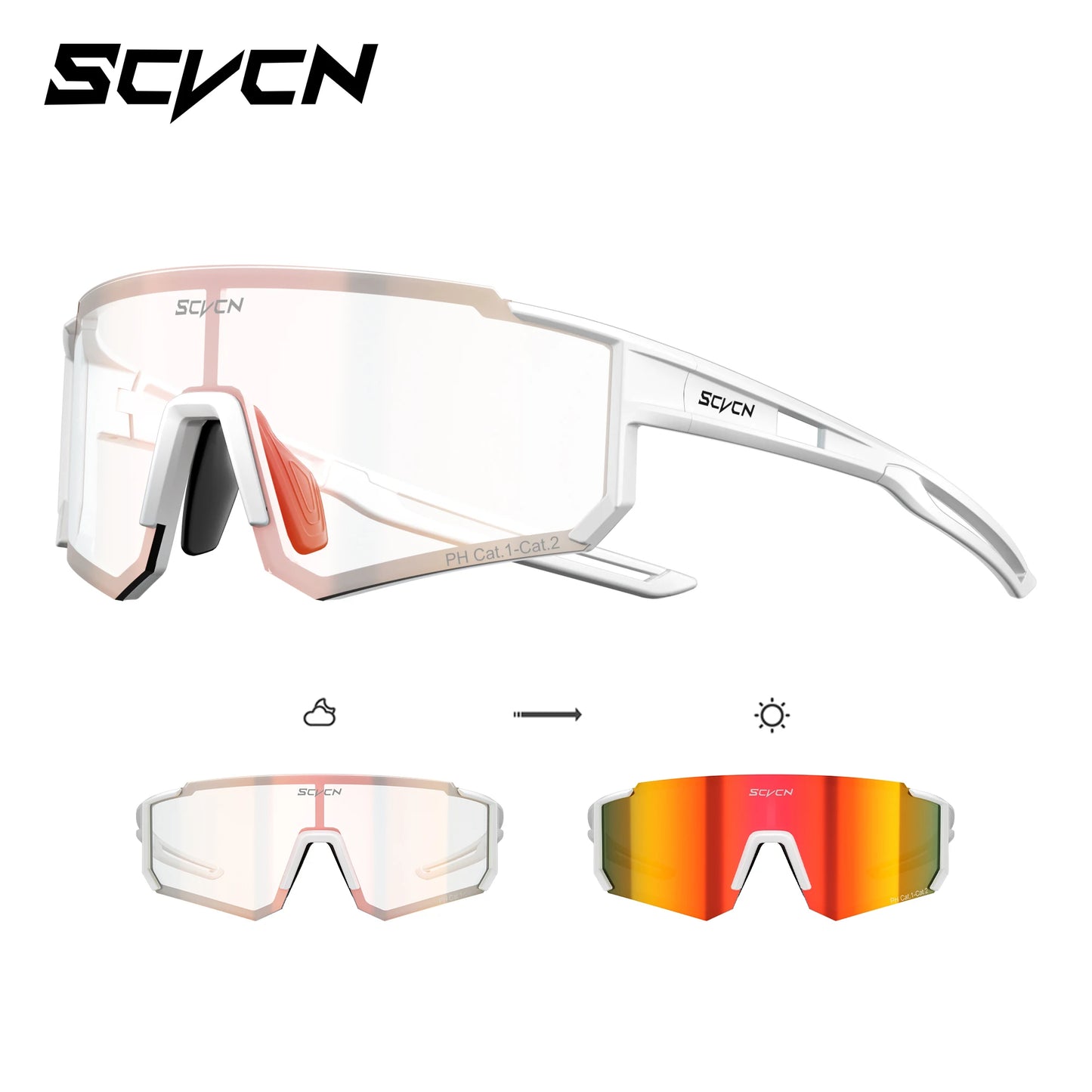 SCVCN Hot Photochromic Cycling Glasses  Outdoor UV400 Protective MTB Bike Men Women Sports Sunglasses Bicycle Windproof Goggles