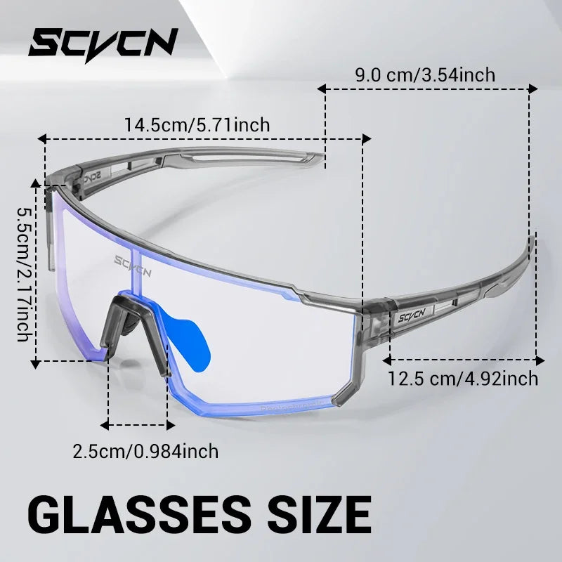 SCVCN Hot Photochromic Cycling Glasses  Outdoor UV400 Protective MTB Bike Men Women Sports Sunglasses Bicycle Windproof Goggles