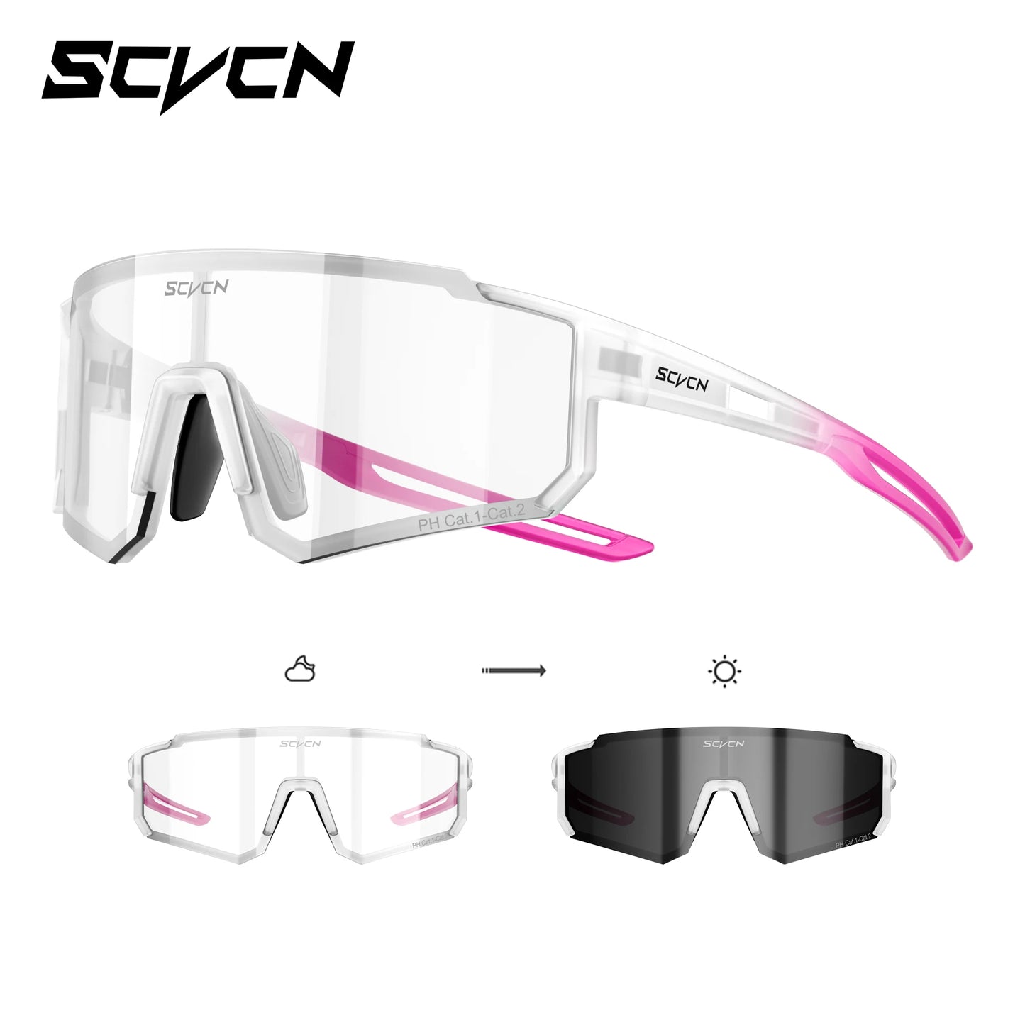 SCVCN Hot Photochromic Cycling Glasses  Outdoor UV400 Protective MTB Bike Men Women Sports Sunglasses Bicycle Windproof Goggles