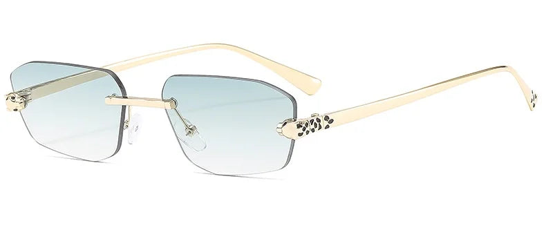 New Fashionable Rimless Sunglasses Women Vintage Alloy Polygon Sun Glasses Ladies Hipster Fashion Square Shades Vintage
