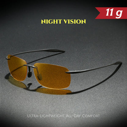 Ultra Light 11g TR90 Frameless Polarized Aviator Sunglasses - Flexible & Comfort Fit Unisex for Driving, Fishing, Outdoor