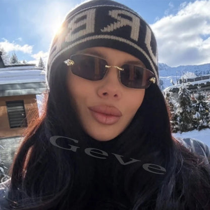New Fashionable Rimless Sunglasses Women Vintage Alloy Polygon Sun Glasses Ladies Hipster Fashion Square Shades Vintage