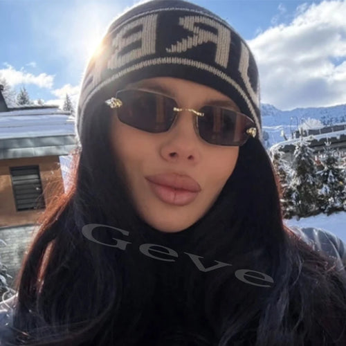 New Fashionable Rimless Sunglasses Women Vintage Alloy Polygon Sun Glasses Ladies Hipster Fashion Square Shades Vintage