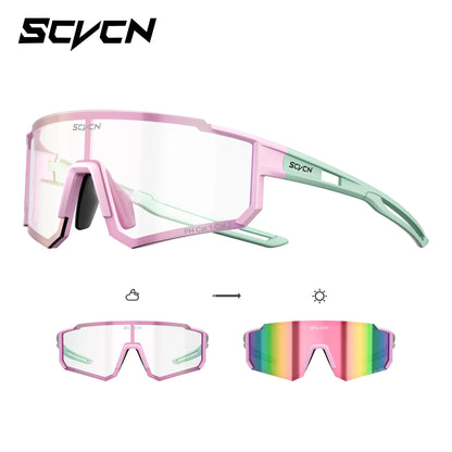 SCVCN Hot Photochromic Cycling Glasses  Outdoor UV400 Protective MTB Bike Men Women Sports Sunglasses Bicycle Windproof Goggles