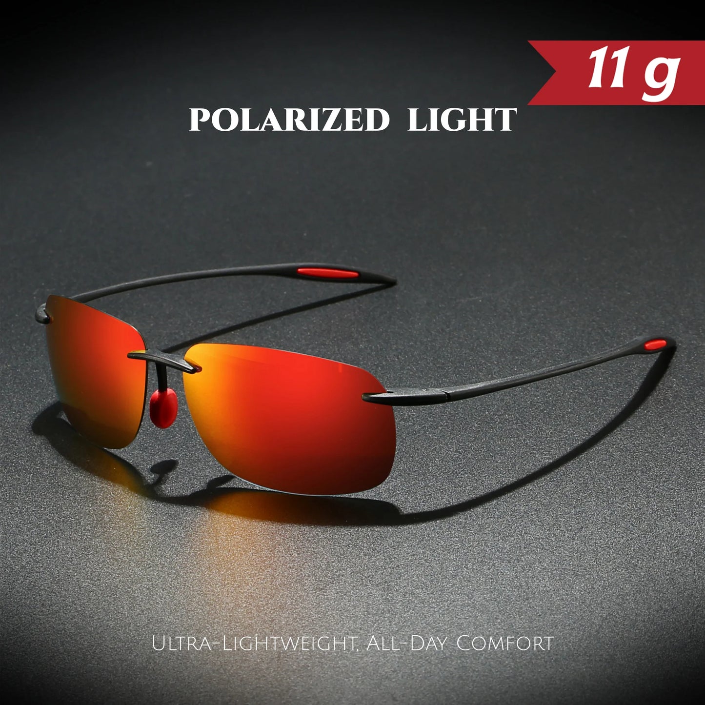 Ultra Light 11g TR90 Frameless Polarized Aviator Sunglasses - Flexible & Comfort Fit Unisex for Driving, Fishing, Outdoor