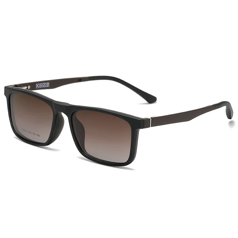 YIMARUILI New Fashion Ultra Light Magnetic Sunglasses High Quality TR90 Square Retro Optical Prescription Glasses Frame Men 2146