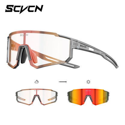 SCVCN Hot Photochromic Cycling Glasses  Outdoor UV400 Protective MTB Bike Men Women Sports Sunglasses Bicycle Windproof Goggles