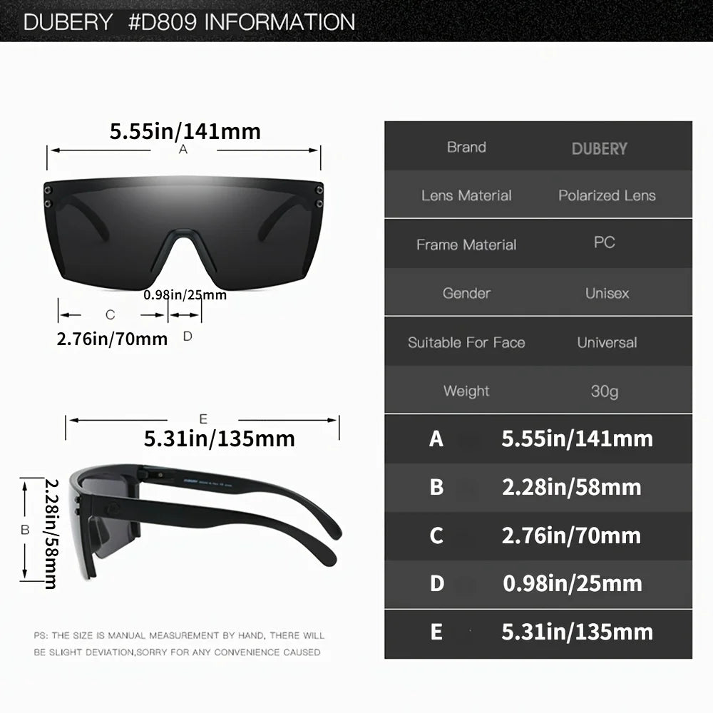 DUBERY Fashion Integrated Lenses Polarized Sunglasses Cycling Sports Goggles with UV Protection