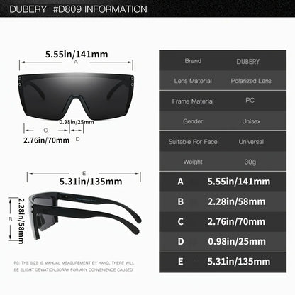 DUBERY Fashion Integrated Lenses Polarized Sunglasses Cycling Sports Goggles with UV Protection